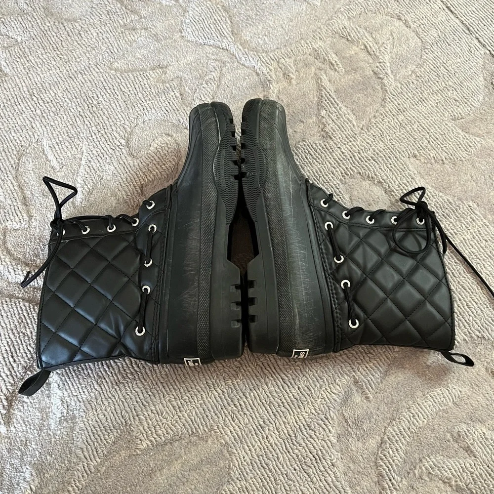 SPERRY Black QUILT DUCK BOOTS WOMEN'S Sz 8 Waterproof Rubber Winter Warm